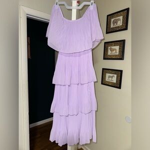 Lulu’s Gala Ready Lavender Off-shoulder Ruffle Dress